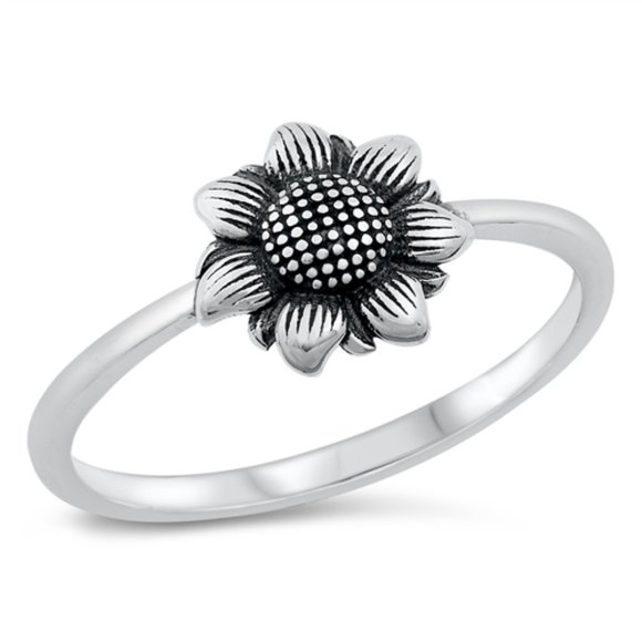Jewelry - Sterling Silver Sunflower Ring 925 Fashion Band